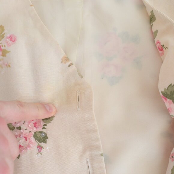 Liz Claiborne Rose Print Blazer - Cream and Pink - Picture 9 of 16
